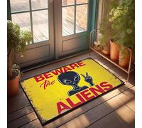 XYBH Backyard Bar Decor Beware The Aliens Doormat Farmhouse Bathroom Rug Summer Floor Mat(50X80CM)