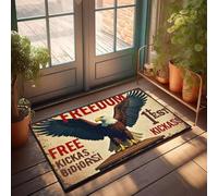 XYBH Backyard Bar Decor Freedom: Bold Eagle Soars High! Doormat Kitchen Stuff Patio Bar Accessories(65X90CM)