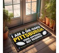XYBH Backyard Bar Decor I Am A Die-Hard Pittsburgh Fan Doormat Kitchen Stuff Patio Bar Accessories(50X80CM)