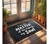 XYBH Backyard Bar Decor I Am The Master Of The Captain, My Soul. Doormat Kitchen Stuff Patio Bar Accessories(40X60CM)