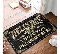 XYBH Cave Man Bar Welcome I Hope You Brought Beer Mat Stuff For Teens Plain Outdoor Mat(50X80CM)