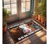 XYBH Classroom Door Mat If Swearing Burnt Calories, I'D Be One Skinny Heifer Doormat Cool Rugs Bath Mats For Bathroom Non Slip(40X60CM)