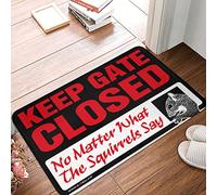 XYBH Door Matt Keep Gate Closed Noter What The Squirrels Say Rug Farmhouse Welcome Mat Indoor Fall Decor(50X80CM)
