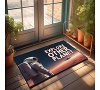 XYBH Doormats For Outdoor Entrance Funny Explore Other Planet: Astronaut On Mars Doormat Personalized Welcome Mat Summer Welcome Mat(40X60CM)