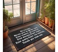 XYBH Doormats For Outdoor Entrance Funny No Excuses, Work Hard Every Day. Doormat Personalized Welcome Mat Summer Welcome Mat(65X90CM)