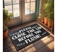 XYBH Doormats For Outdoor Entrance Funny Please Close The Lid Before You Flush! Doormat Personalized Welcome Mat Summer Welcome Mat(40X60CM)