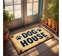 XYBH Doormats For Outdoor Entrance Home Funny Dog House Sign With Paw Prints Doormat Bar Decor For Home Door Mat Rug(65X90CM)
