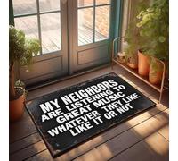 XYBH Entrance Mat Outdoor My Neighbors Are Listening To Great Music Like It Or Not. Doormat Gamers Accessories Indoor Door Mats For Front Door(40X60CM)