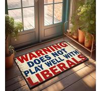 XYBH Entrance Mat Outdoor Warning: Does Not Play Well With Liberals. Doormat Gamers Accessories Indoor Door Mats For Front Door(65X90CM)