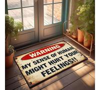 XYBH Entrance Mat Outdoor Warning My Sense Of Humanity Might Hurt Your Feelings!! Doormat Gamers Accessories Indoor Door Mats For Front Door(40X60CM)