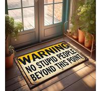 XYBH Entrance Mat Outdoor Warning No Stupid People Beyond This Point Doormat Gamers Accessories Indoor Door Mats For Front Door(65X90CM)