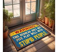 XYBH Entrance Mat Outdoor Warning: Redhead Does Not Get Along With Stupid People. Doormat Gamers Accessories Indoor Door Mats For Front Door(50X80CM)