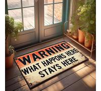 XYBH Entrance Mat Outdoor Warning What Happens Here Stays Here Doormat Gamers Accessories Indoor Door Mats For Front Door(40X60CM)