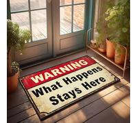 XYBH Entrance Mat Outdoor Warning What Happens Stays Here Doormat Gamers Accessories Indoor Door Mats For Front Door(40X60CM)