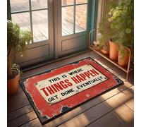 XYBH Entry Mats Outdoor Home This Is Where Things Happen Get Done Eventually. Doormat Outdoor Runner Rug Funny Bathroom Rugs(65X90CM)