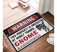 XYBH Entry Mats Outdoor Home Warning This Property Is Protected By A Highly Trained Gnome Doormat Teen Room Decor Doormats For Indoor Entrance Home(65X90CM)
