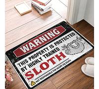 XYBH Entry Mats Outdoor Home Warning This Property Is Protected By A Highly Trained Sloth Doormat Teen Room Decor Doormats For Indoor Entrance Home(50X80CM)