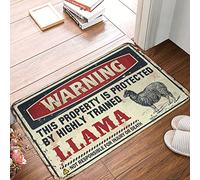 XYBH Fall Door Mat Indoor Warning This Property Is Protected By A Highly Trained Llama Rug Retro Rugs Dorm Sweet Dorm Door Mat(40X60CM)