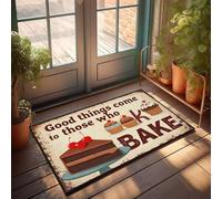 XYBH Fall Door Mats For Outside Entry Good Things Come To Those Who Bake. Doormat Outdoor Floor Mat Cool Stuff For Boys(65X90CM)