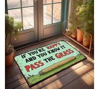 XYBH Fall Door Mats For Outside Entry Pass The Grass If You'Re Happy! Doormat Outdoor Floor Mat Cool Stuff For Boys(50X80CM)