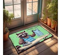 XYBH Fall Door Mats For Outside Entry Raccoon Ironing Shirt With Text Laundry Today Or Naked Tomorrow. Doormat Outdoor Floor Mat Cool Stuff For Boys(50X80CM)