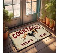 XYBH Fall Front Door Mats Outdoor Cocktails Served Here. Doormat Funny Home Decor Playroom Decor(40X60CM)