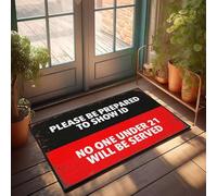 XYBH Fall Front Door Mats Outdoor Id Required. No Minors Served. Doormat Funny Home Decor Playroom Decor(65X90CM)