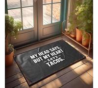 XYBH Fall Front Door Mats Outdoor My Head Says No, But My Heart Says Yes. Doormat Funny Home Decor Playroom Decor(65X90CM)
