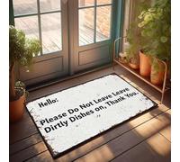 XYBH Fall Front Door Mats Outdoor Please Do Not Leave Dirty Dishes On. Thank You. Doormat Funny Home Decor Playroom Decor(50X80CM)