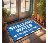 XYBH Fall Front Door Mats Outdoor Shallow Water No Diving Allowed Doormat Funny Home Decor Playroom Decor(40X60CM)