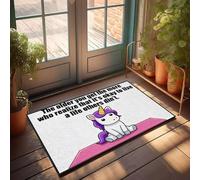 XYBH Fall Front Door Mats Outdoor Unicorn Doing Yoga, Caption: Finding Peace In The Present Moment. Doormat Funny Home Decor Playroom Decor(65X90CM)