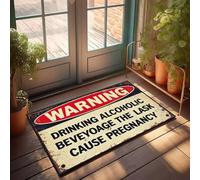 XYBH Fall Front Door Mats Outdoor Warning: Drinking Alcohol Causes Pregnancy. Doormat Bathroom Rug Sets Fall Decorations For Home Porch(50X80CM)