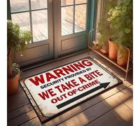 XYBH Fall Front Door Mats Outdoor Warning Security Provided By We Take A Bite Out Of Crime Doormat Bathroom Rug Sets Fall Decorations For Home Porch(40X60CM)