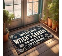 XYBH Fall Front Door Mats Outdoor Warning: Witch'S Garden Do Not Pick Flowers Doormat Funny Home Decor Playroom Decor(50X80CM)