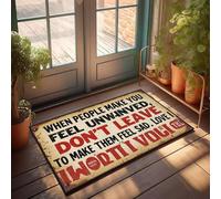 XYBH Fall Front Door Mats Outdoor When People Make You Feel Unwound, Don'T Leave To Make Them Feel Sad Doormat Funny Home Decor Playroom Decor(65X90CM)