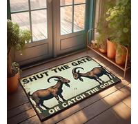 XYBH Fall Mats Outdoor Shut The Gate Or Catch The Goat Doormat Winter Welcome Mat Bar Decor For Home(50X80CM)