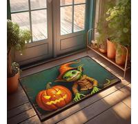 XYBH Fall Outdoor Rug For Front Door Halloween Goblin With Jack-O'-Lantern Doormat Funny Stuff Fall Outside Door Mats(50X80CM)