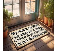 XYBH Fall Outdoor Rug For Front Door My Mouth No Filter I Say Whatever Is Pleay Doormat Funny Stuff Fall Outside Door Mats(50X80CM)