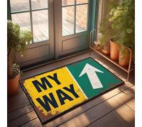 XYBH Fall Outdoor Rug For Front Door My Way Sign With An Arrow Pointing Right Doormat Funny Stuff Fall Outside Door Mats(50X80CM)