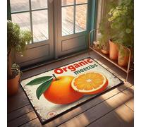 XYBH Fall Outdoor Rug For Front Door Organic Oranges: Fresh, Juicy, Delicious! Doormat Funny Stuff Fall Outside Door Mats(50X80CM)