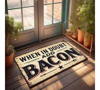 XYBH Fall Outdoor Rug For Front Door When In Doubt, Add Bacon. Doormat Funny Stuff Fall Outside Door Mats(40X60CM)