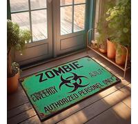 XYBH Fall Outdoor Rug For Front Door Zombie Emergency Zone Authorized Personnel Only Doormat Funny Stuff Fall Outside Door Mats(40X60CM)