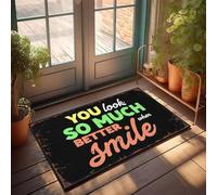 XYBH Fall Outside Door Mats You Look So Much Better When Smile. Doormat Outdoor Door Mat Large Floor Mats For Home(50X80CM)