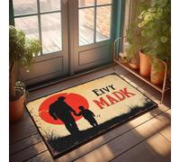 XYBH Fall Porch Mat Father And Son Silhouette Against A Red Sun. Doormat Outdoor Doormats Winter Outdoor Mat(40X60CM)