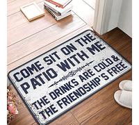 XYBH Fall Welcome Mats Outdoor Come Sit On The Patio With Me The Drinks Are Cold And The Friendship Is Free Rug Room Stuff Welcome-Ish Outdoor Doormat(65X90CM)