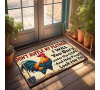 XYBH Fall Welcome Mats Outdoor Don'T Ruffle My Feathers, I'Ll Bury You Under The Scope And Help People Look For You Doormat Funny Patio Decor Funny Text DooDesk Decor For Men(40X60CM)