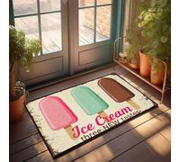 XYBH Fall Welcome Mats Outdoor Ice Cream Three New Tastes. Doormat Cool Rugs Bedroom Decorations(40X60CM)