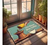 XYBH Fall Welcome Mats Outdoor Life Begins After Coffee. Doormat Funny Patio Decor Funny Text DooDesk Decor For Men(65X90CM)