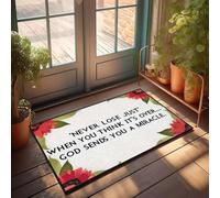 XYBH Fall Welcome Mats Outdoor Never Lose Just When You Think It'S Over... God Sends You A Miracle. Doormat Cool Rugs Bedroom Decorations(50X80CM)