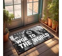 XYBH Fall Welcome Mats Outdoor Woe To The World Doormat Bedroom Accessories Home Door Mat(40X60CM)